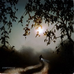 Taking the Shortcut by John Waterhouse - Original Painting on Board sized 5x5 inches. Available from Whitewall Galleries